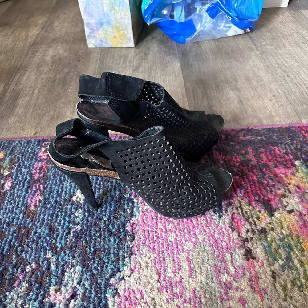 Black Leather Heels